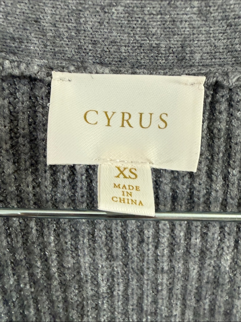 Cyrus Gray Ribbed V-Neck Button Cardigan - Picture 2 of 3